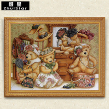 Алмазная живопись 5D «сделай сам», картина с изображением семьи игрушек, медведя, полноразмерная вышивка крестиком, вышивка, мозаика, домашний декор 2024 - купить недорого