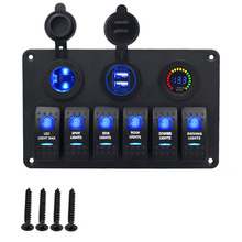 Barco do carro interruptor de balancim painel digital voltímetro 12 v cigarro tomada dupla usb à prova dwaterproof água interruptores painel para bmw audi passat b6 2024 - compre barato