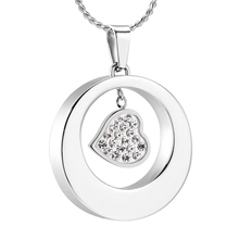 K001 Circle of Life Crystal Heart Cremation Jewelry for Ashes Pendant Urns Pet/Human Stainless Steel Memorial Keepsake Necklace 2024 - buy cheap