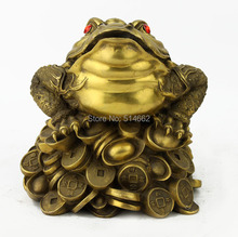 Большая трехногая жаба из латуни фэн-шуй, денежная жаба 2024 - купить недорого