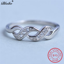 Обручальное кольцо с белым цирконом, из серебра 925 пробы 2024 - купить недорого