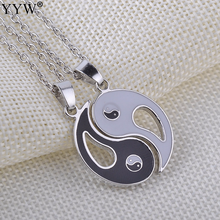 Collar con colgante para parejas, piezas de rompecabezas para mejores amigas, cadena amantes, collar hueco Yin yang, regalos para compartir 2024 - compra barato