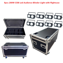 8pcs 200W COB Led Audience Blinder Light with flightcase 2eyes RGBWA UV 6in1 2x100W Led Strobe Disco dj Lighting LED par light 2024 - buy cheap