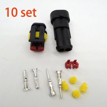 10 sets Kit 2 Pin Super seal Waterproof Electrical Wire Connector Plug car 2024 - buy cheap
