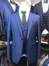2020 Men Suit Slim Fit 3 Pieces Tuxedo Groom Groomsman Custom men suits for wedding kingsman blazer Singer stage costume 2024 - buy cheap