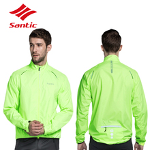 Santic Мужское пальто для езды на велосипеде на открытом воздухе Водонепроницаемые куртки UPF30 дорожный велосипед дождевик с длинным рукавом Одежда для велоспорта 2024 - купить недорого