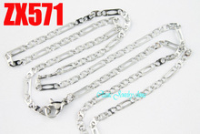 14"-38" elliptical hole thin 2.5mm flat stainless steel necklace blade chain women man lady punk fashion jewelry 20pcs ZX571 2024 - buy cheap