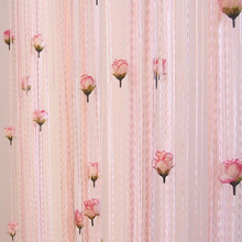 Rose flower line curtain indoor upscale decor silver silk curtain Living room partition hotel decoration line curtain 2024 - buy cheap
