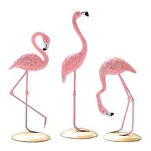 Flamingo em forma de animal, bonito, rosa, forma de animal, ornamento de resina, topo de mesa, acessórios de decoração para casa para sala de estar 2024 - compre barato