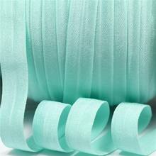 5/8 "16 мм цвет Aqua fold over elastic ribbon solid matt foe ручная работа банты для волос Подарочная Обертка Свадебные украшения 50 ярдов 2024 - купить недорого