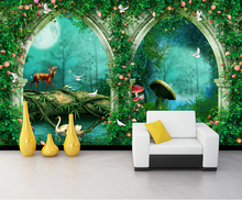 Настенные 3D-панели Bacaz любого размера на заказ, настенные ретро обои с цветочным рисунком в виде лося, для гостиной, спальни, дома 2024 - купить недорого