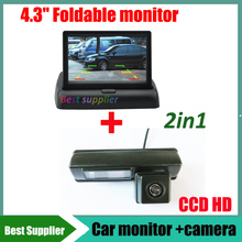 For Toyota Camry  Harrier Ipsum Car reverse parking rear view camera CCD HD + 4.3" car monitor TFT LCD DC 12V Foldable monitor 2024 - buy cheap