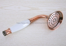 Red Copper Antique Bathroom Hand Held Shower Sprayer Head With Luxury Ceramics Bath Round Rainfall Shower Faucet Nhh020 2024 - buy cheap