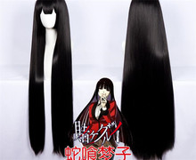 Kakegurui-pelucas de Cosplay Yumeko Jabami, pelo sintético negro liso resistente al calor, peluca de Cosplay peruco de 100cm, A364 2024 - compra barato