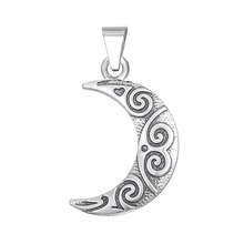Dawapara Wicca Crescent Moon Pendant Antique Silvery Color Plated Charms Jewelry Making 2024 - buy cheap
