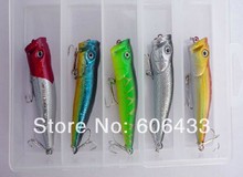 5x pieces Fishing Fish CrankBait Lure Lures short popper VIB hook 7cm 2.75 inch 10g 2024 - buy cheap