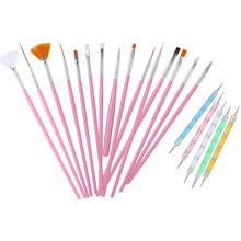 20pcs Profissional Polonês Gel UV Gel Acrílico Nail Art Brush Set Design Pintura Desenho Pen Ferramentas Unhas Manicure Dicas 2024 - compre barato