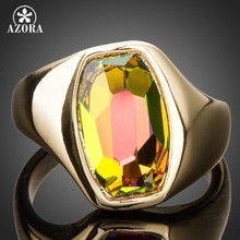 AZORA Latest Brand Design Gold Color Gradient Bright Color Stellux Austrian Crystal Ring TR0140 2024 - buy cheap