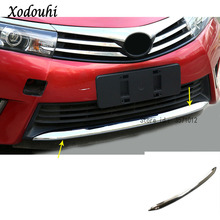For Toyota Corolla Altis 2014 2015 2016 Car cover Bumper ABS Chrome trim Front protection bar bottom Grid Grill Grille frame edg 2024 - buy cheap