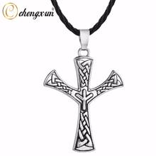 CHENGXUN Vintage Stainless Steel Cross Religious Mens Necklace Pendant Nordic Viking Jewelry Charm Punk Gothic Jewelry 2024 - buy cheap