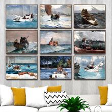 Home Decoration Art Wall Pictures Fro Living Room Poster Print Canvas Paintings  American Winslow Homer  Sailboat 2024 - buy cheap