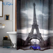 150x150D Polyester Fabric Bathroom Product Eiffiel Tower Waterproof Shower Curtains 180x180cm Bathing Sheer Bathroom Curtain 2024 - buy cheap
