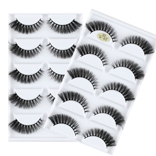 5 Pairs 3D Mink Hair Messy False Eyelashes Makeup Cross Long Fake Eye Lashes Extension Natural Make Up Beauty Tools maquiagem 2024 - buy cheap