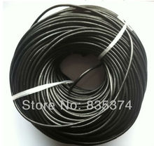 Wholesale 100 M/ROLL Length black Round Real Leather Jewelry Cord 4mm 2024 - buy cheap
