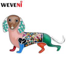 Broches de cachorro weveni, broches de liga metálica e strass, joias para animais de estimação, presente para mulheres e meninas, decoração de lenço 2024 - compre barato