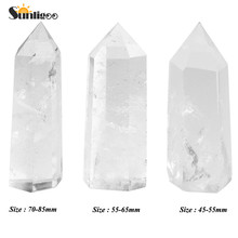 Sunligoo, dispositivo de decoração para casa, com 6 facetas naturais, polimento de ponto único, haste de cristal branco claro, 1 peça 2024 - compre barato