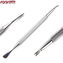 Aparador de cutícula de unha forpretty, empurrador para cuero, aço inoxidável, 4 canetas, cutícula, metal, coupe, removedor de unhas 2024 - compre barato