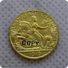 Копия, копия 1915-S США 2,5 долларов, Панама, Пасифик, копия монеты, бесплатная доставка 2024 - купить недорого