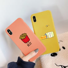 JAMULAR Cute French Fries Honey Phone Case For iPhone 7 XS MAX XR X 8 6 6s Plus Funny Coffee Food Soft Silicone Back Cover Capa 2024 - buy cheap