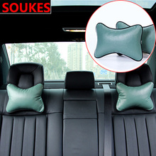 2pcs Leather Car Accessories Seat Cushion Neck Pillow For Citroen C5 C4 C3 Mini Cooper Opel Astra H G J Vectra C Saab Suzuki 2024 - buy cheap