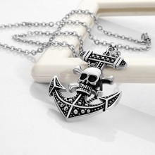 Fashion Mens Skull Pendant Gothic Necklace Punk Rock Unisex Skull Head Silver Chain Necklaces For Men Women Halloween Gifts CX20 2024 - buy cheap