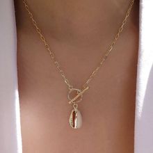 1 Pcs Female Necklace Bohemian Shell Circle Geometric Pendant Gold Necklace Personality Women Beach Party Jewelry 2024 - buy cheap