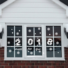 2018 с Новым годом, Рождество, снежинки стикеры на стену, домашний декор, магазин, Рождественский фестиваль, наклейки на окна, украшения 2024 - купить недорого