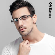 half metal men's eyeglasses frame glasses frame for men optical prescription Myopia clear glasses Square Spectacles eyewear 2020 2024 - buy cheap