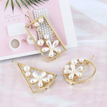 Elegant Imitation Pearl Hair Barrette Styling Women Girl Hairpin Korean Chic Openwork Hair Clips Metal Accessories Headwear FJ97 2024 - buy cheap