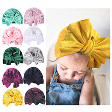 Chapéu de veludo para bebês, chapéu para meninas da índia, conjunto de cachecol, chapéus de inverno para crianças 2024 - compre barato