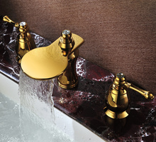 Grifo de lavabo de 8 "para baño, 3 uds., color dorado, novedad, envío gratis 2024 - compra barato