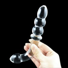 Pyrex vibrador de vidro falso pênis, miçangas anais de cristal, plugue anal massageador de próstata, ponto g, masturbação feminina, brinquedos sexuais para mulheres, homens 2024 - compre barato