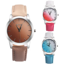 Disu feminino relógio de pulso retro arco-íris design pulseira de couro analógico liga quartzo mulher relógio de moda 2020 relogio feminino 2024 - compre barato