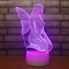 The Angel 3D Acrylic LED Night Light Touch 7 Color changing Desk Table Lamp Party Decorative Light Christmas Gift 2024 - buy cheap