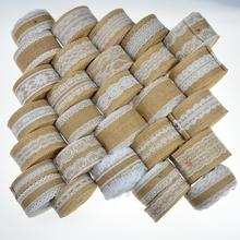 2M 2.5-5cm Natural Jute Burlap Ribbon Rustic Vintage Wedding Decor Hessian Lace Jute Roll Merry Christmas Party Supplies DIY 2024 - buy cheap