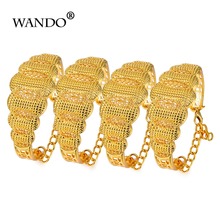 WANDO Trendy 4pcs/lot Ethiopian/Dubai/African/France/jewelry Gold Color Bangles Jewelry Gold Bangles&Bracelets for Women Gifts 2024 - buy cheap