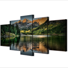 Diamante mosaico montanhas lago paisagem 5 peça pintura diamante quadrado completo/redondo strass bordado venda decoração da sua casa 2024 - compre barato