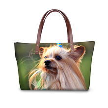 Yorkies mulheres bolsas casuais grande capacidade ombro cruz-corpo sacos para senhoras 3d animal mulher mensageiro bolsa tote 2024 - compre barato