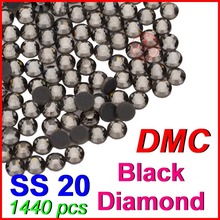 SS20 4.6-4.8mm,1440pcs/Bag Black Diamond DMC HotFix FlatBack Rhinestones,machine cut iron-on garment heat transfer crystal stone 2024 - buy cheap