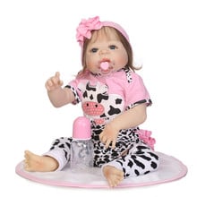 23inch/ 57cm 100% Full Body  Silicone Reborn Babies Dolls handmade model dolls bathe toddler birthday bonecas kids brinquedos 2024 - buy cheap